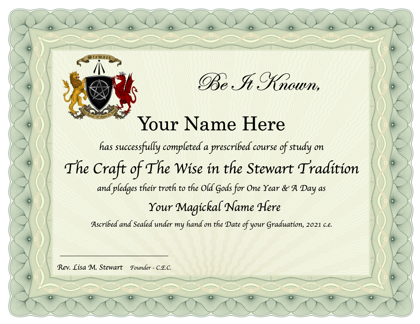 Example Certificate